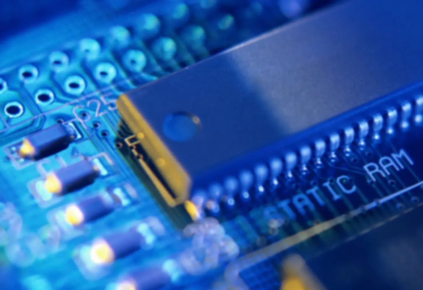 Static RAM microchip detail