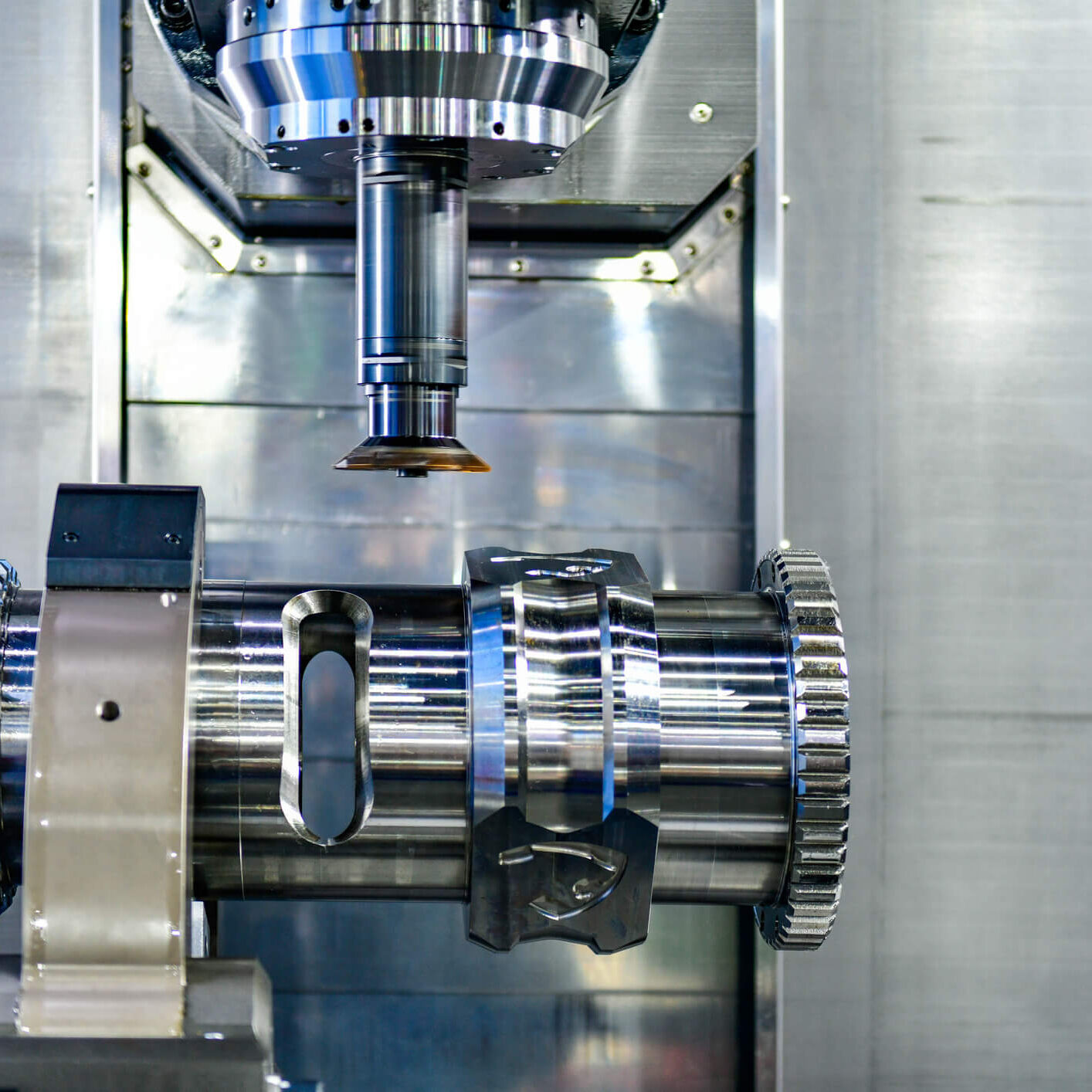 Industrial machine processing metal gear